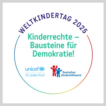 Logo des Weltkindertags 2025 mit dem Motto 